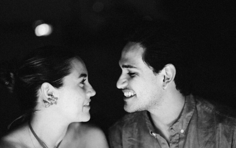 Couple looking at each other with smiles