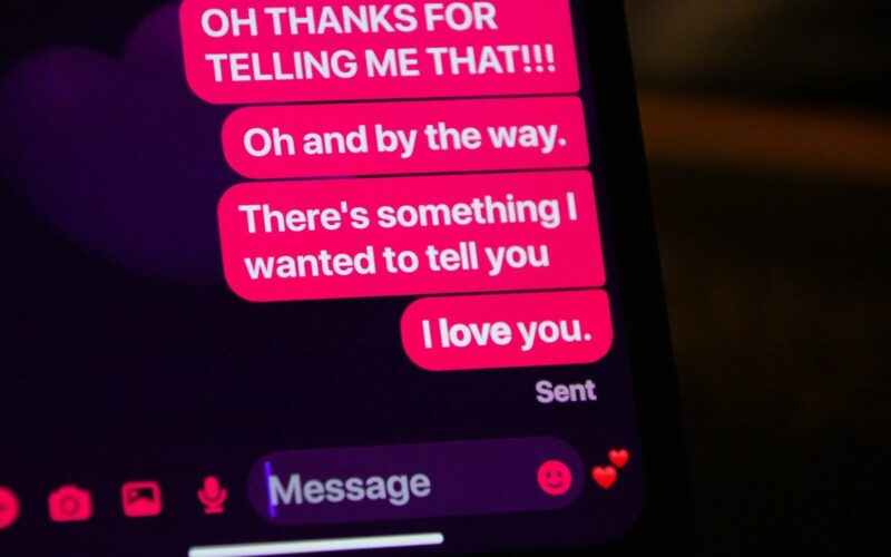 Text message conversation on a phone screen.