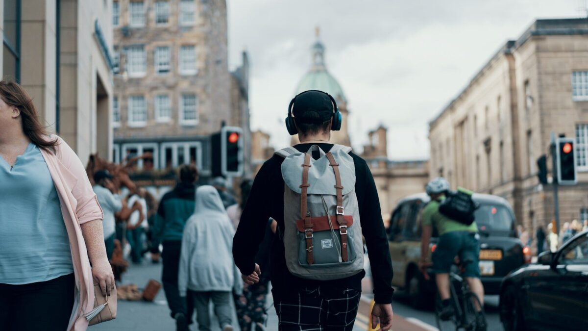 peoples walking on street