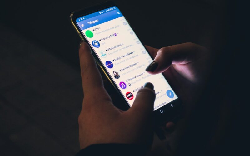 person using smartphone